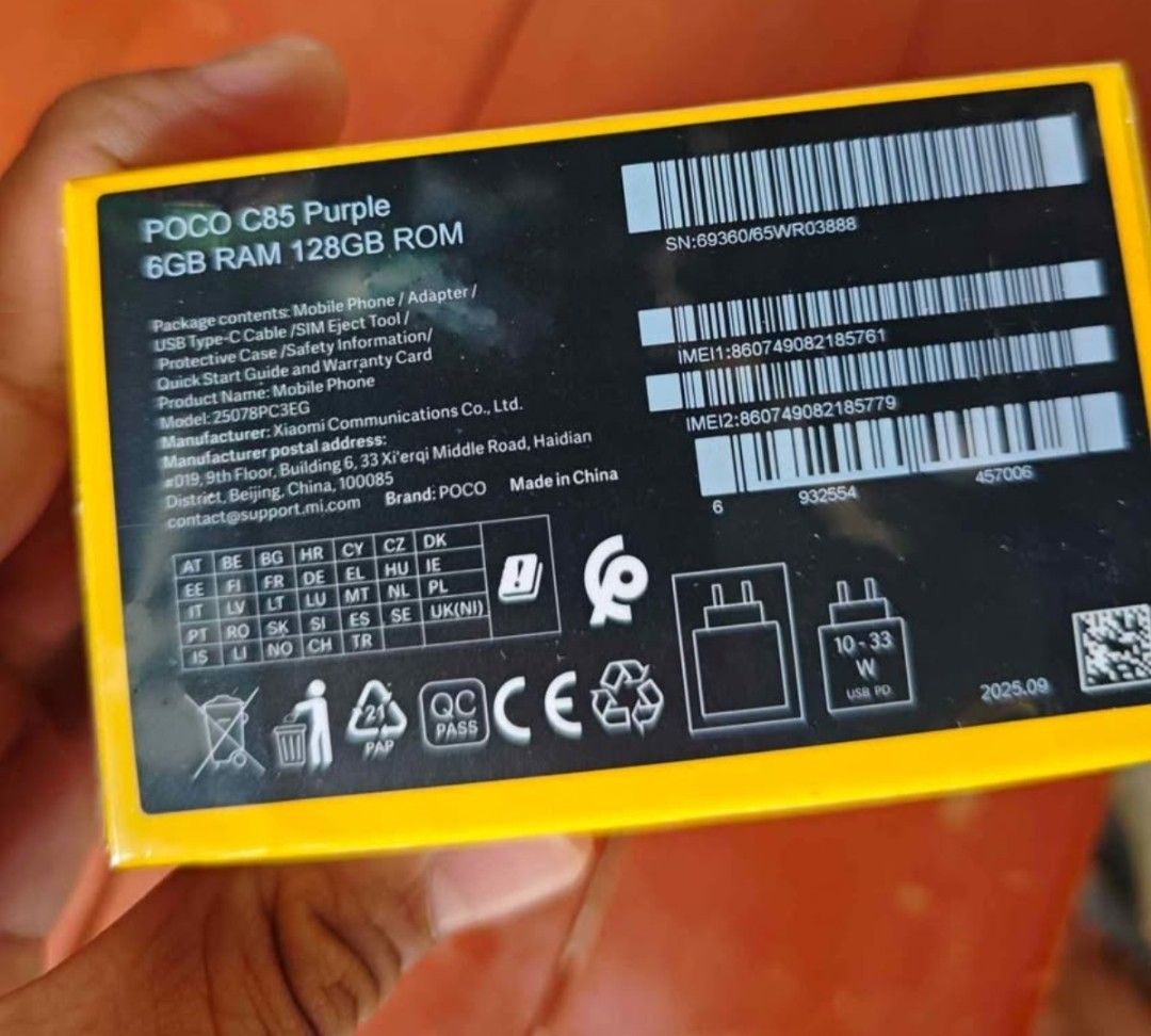 Poco c85 (Category: Early Generation Mobile Phones) located in Naga. Submitted by cristal2022 (Listing ID 1424772224, Image 2). Description: Sealed poco c85 P5,000 Shipping nationwide payment first +sf 📌Location :Naga city, Camarines Sur .
