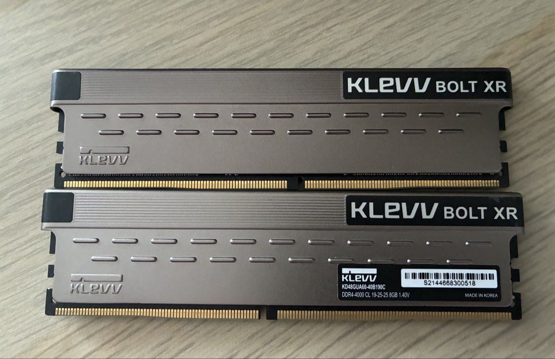 Premium Klevv/g.skill/Crucial Ballistix 16/32GB DDR4 RAM 3600MHz (or above) Kits (Category: Computer Parts) located in Singapore. Submitted by pcbro.sg (Listing ID 1422161343, Image 1). Description: All RAM kits here are very very fast, multiple units available. 1. KLEVV BOLT XR 16GB (2X8GB) DDR4 CL19/4000MHz [$165] KD48GUA60-40B190C 2. CRUCIAL BALLISTIX 16GB (2X8GB) DDR4 CL16/3600MHz [$150] BL8G36C16U4WL.M8FE1 3. GSKILL TRIDENT Z NEO 32GB (2X16G