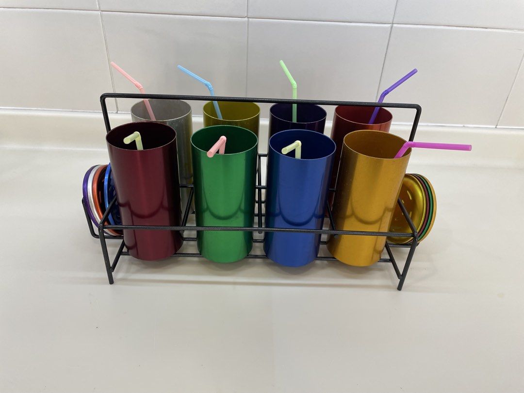 8 x Retro 1960s Tumblers, unbreakable446884342022154243
