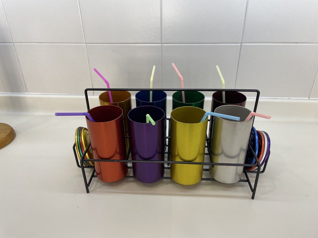 8 x Retro 1960s Tumblers, unbreakable446884342022154242