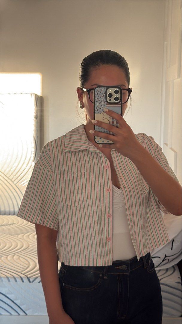 Striped Cropped Polo Shirt (Category: Shirts) located in Manila. Submitted by prebydb (Listing ID 1424742511, Image 3). Description: —cropped! perf for summer.