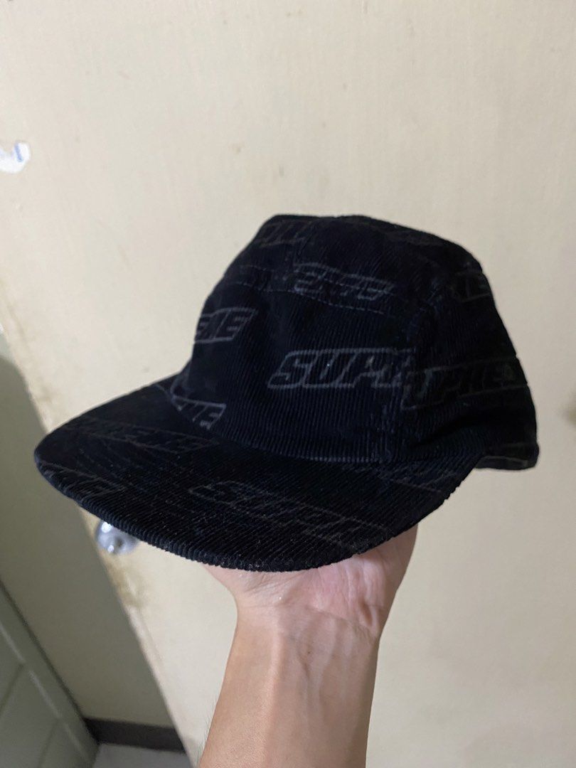SUPREME SS18 DEBOSSED BLACK CORDUROY CAMP CAP / 5PANEL HAT (Category: Caps & Hats) located in Dinalupihan. Submitted by thriftout.ph (Listing ID 1424795841, Image 2). Description: SUPREME SS18 DEBOSSED BLACK CORDUROY CAMP CAP / 5PANEL HAT FOR SALE ONLY NO ISSUE JUST NEEDS CLEANING LEATHER BELSTRAP LOCK P4,000 +SF.