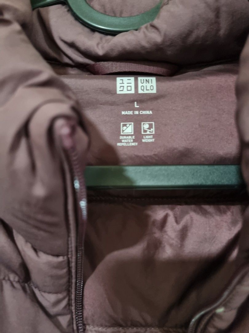Uniqlo Women Ultra Light Down Jacket (Category: Coats, Jackets and Outerwear) located in Pasig City. Submitted by squishmallow30 (Listing ID 1424879064, Image 2). Description: Burgundy, Size L Wearer is 125 lbs weight, 5 ft height Used for one trip just before pandemic Ideal for spring or autumn, not warm enough for winter or temps below 10 deg Celcius Buyer shoulders shipping fee MOP GCash or bank transfer.