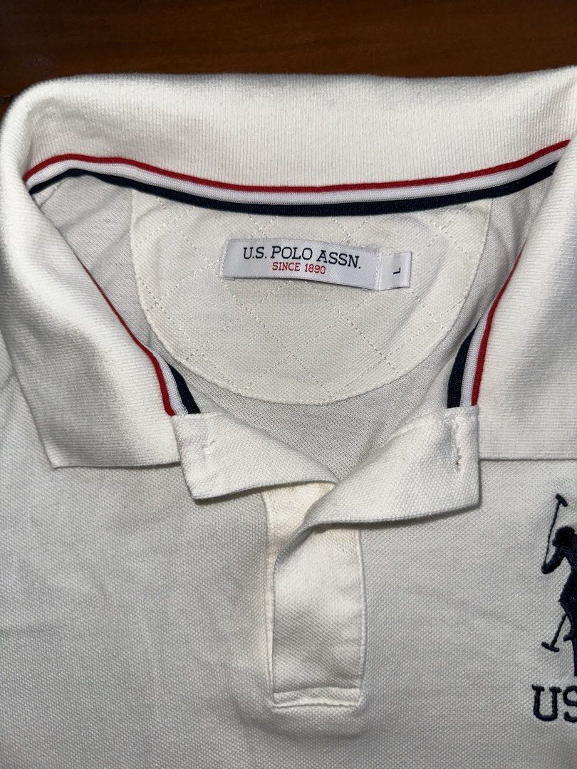 US Polo Assn. White Polo Shirt (Category: Tshirts & Polo Shirts ) located in Leyte. Submitted by thrift__a (Listing ID 1424760029, Image 3). Description: - Slim Fit - 100 % authentic - negotiable - plus sf.