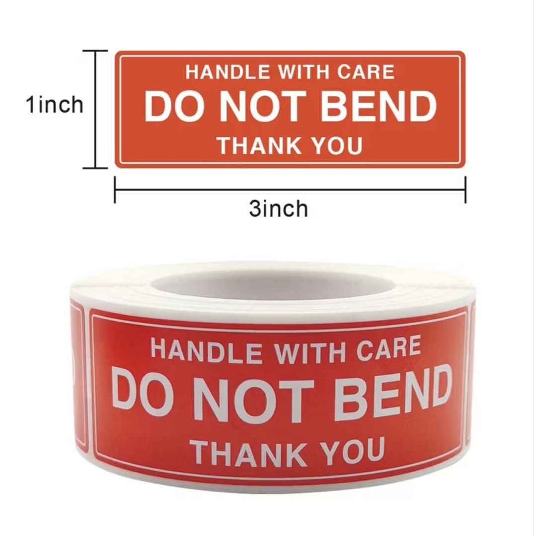 [2.5*7.5cm] 150pcs/Roll DO NOT BEND Parcel Packaging Warning Stickers ...