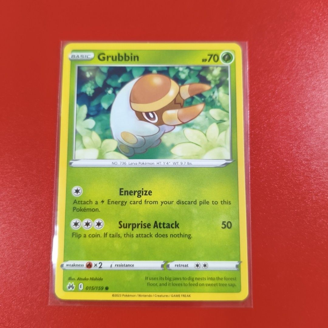 50¢ Grubbin #15 Pokemon Card 2023 Crown Zenith, Hobbies & Toys, Toys ...