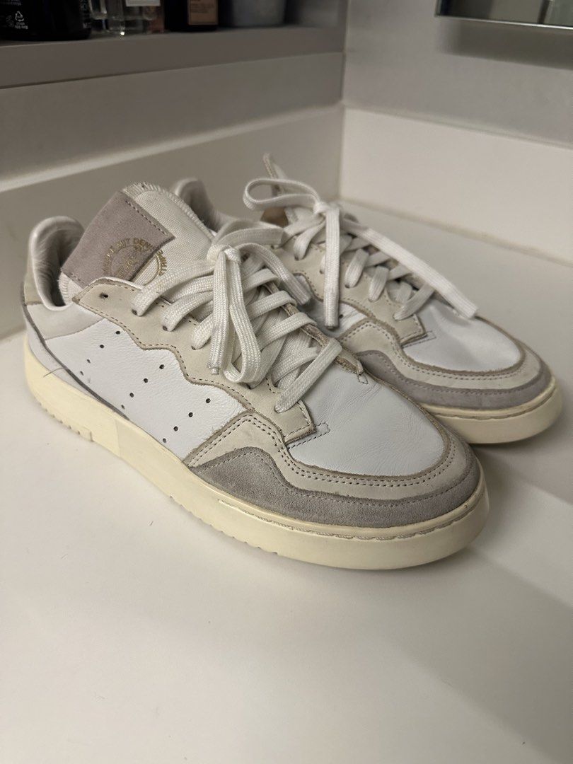 Adidas supercourt shoes (Category: Sneakers) located in Makati City. Submitted by rms24601 (Listing ID 1424964070, Image 1). Description: Color: Crystal White / Chalk White / Off White Size: 8.5US men Used 5x only Purchased and worn only in UK.