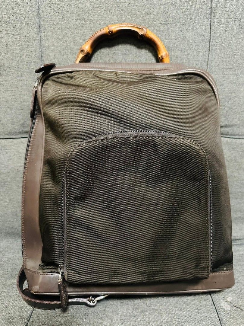 Authentic Gucci Bamboo Handle Backpack (Category: Luxury Bags & Wallets) located in Marikina City. Submitted by aussiemaan (Listing ID 1425048928, Image 1). Description: Guaranteed Original 💯💯 Vintage Gucci Sign of use as seen on the picture See photos for your reference.