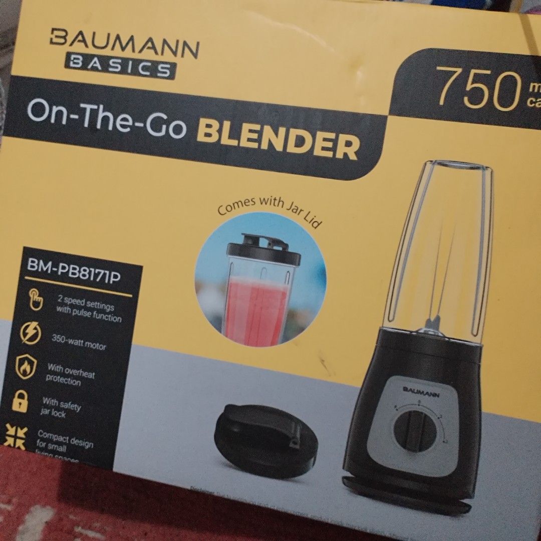Baumann Basics On-The-Go Blender 750 ml capacity (Sealed) (Category: Juicers, Blenders & Grinders) located in Cainta. Submitted by harlemwerld (Listing ID 1424968911, Image 2). Description: Brand new (Sealed) BM-PB8171P.