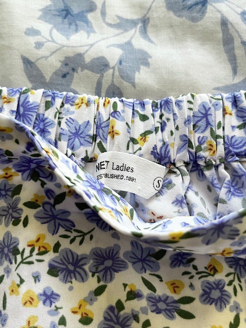 blue floral cottagecore dress (Category: Dresses) located in Consolacion. Submitted by fadedruby (Listing ID 1424930894, Image 2). Description: fits xs-s has pockets on the sides back is garterised no flaws the fabric of this dress is very lightweight and airy so it’s perfect for summer !! :) mop: gcash mod: j&t express.