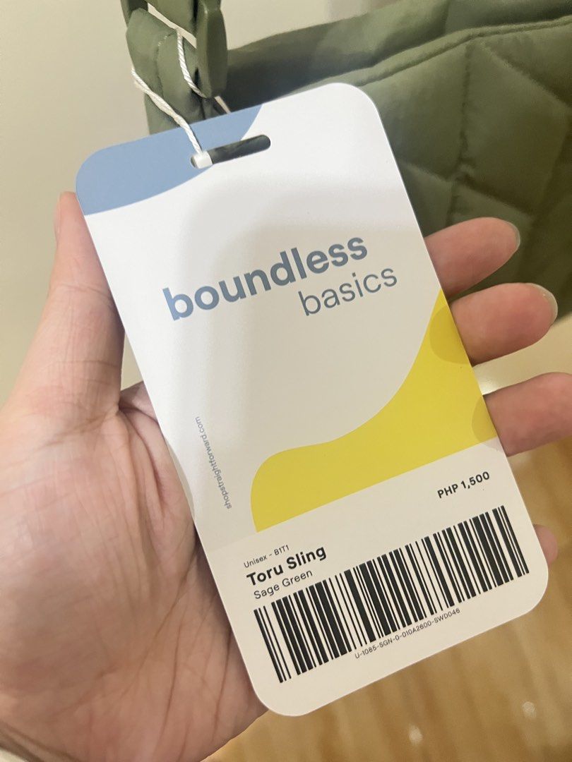 Straightforward Boundless Basics Toru Sling - Sage Green (Category: Cross-body Bags) located in Quezon City. Submitted by miareese (Listing ID 1424986183, Image 3). Description: Brand new SRP: 1,500 If you’re gonna buy both pink and green, price is 1,500 for both..