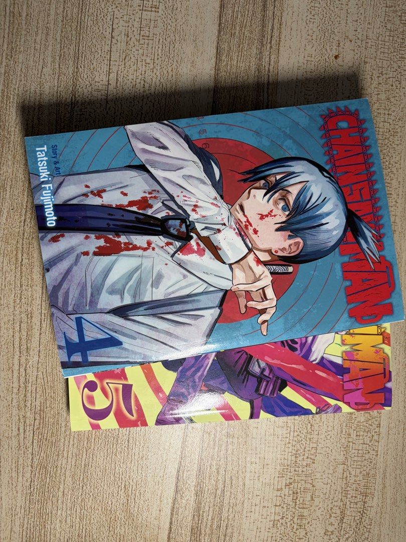 Chainsaw Man Manga Volume 4 & 5 (Category: Comics & Manga) located in Manila. Submitted by writerwears.ph (Listing ID 1424965125, Image 1). Description: .