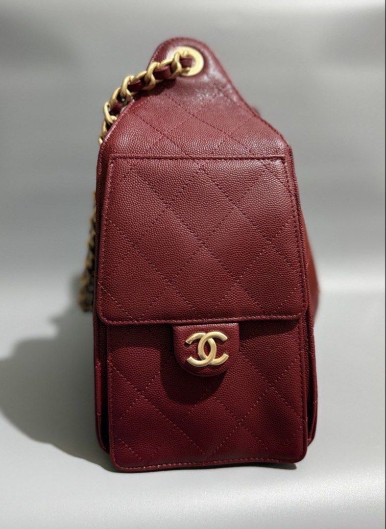 Chanel Drawstring Bucket Bag (Category: Luxury Bags & Wallets) located in Makati City. Submitted by CleverKloset (Listing ID 1424884975, Image 2). Description: ACTUAL PHOTOS POSTED! Chanel 25 Small Size (not mini) Burgundy Color Used Once Japan Sourced.
