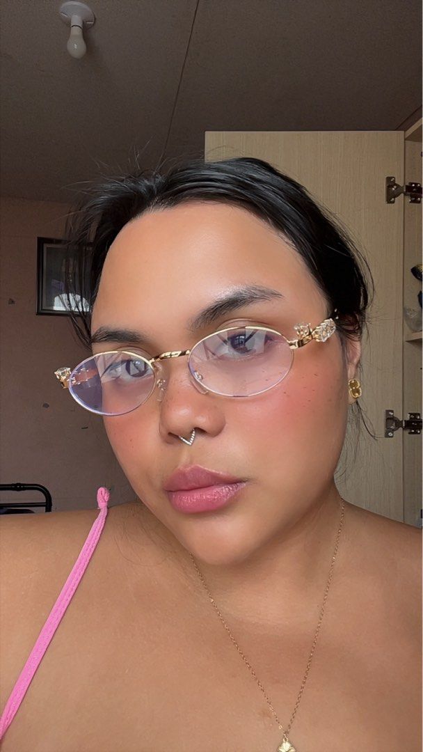 Charm Eyeglasses (Gentle Monster Dupe) (Category: Sunglasses & Eyewear) located in Manila. Submitted by 5ilverrrrr (Listing ID 1424965356, Image 2). Description: Charm eyeglasses - Gentle Monster Dupe Only for baddies who get it ✨ - Gold rim, stainless steel - Clear lenses - You can add charms to it - Bundle of 6!.