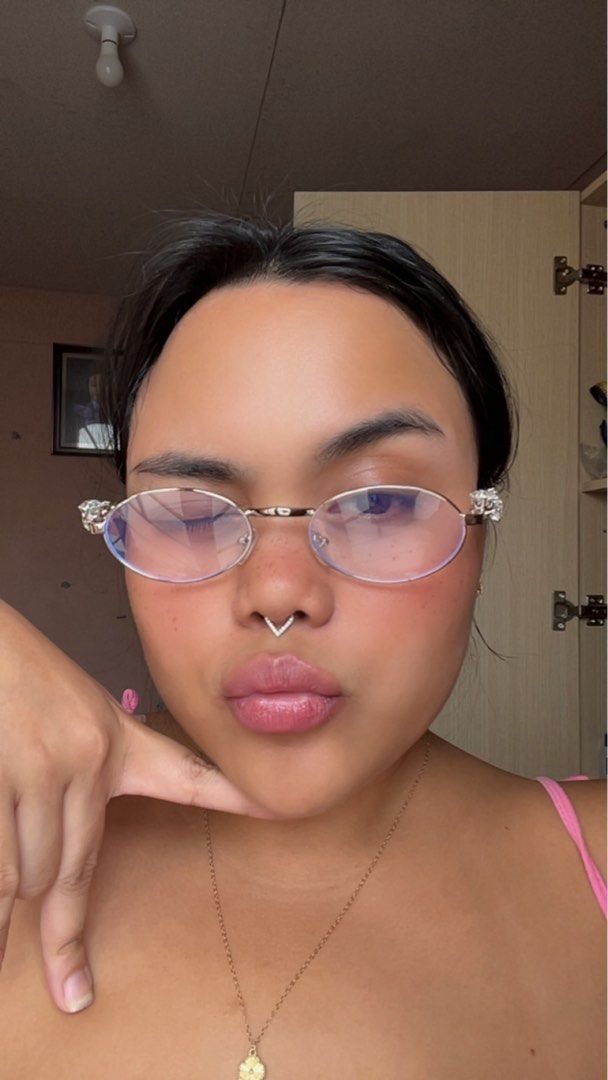 Charm Eyeglasses (Gentle Monster Dupe) (Category: Sunglasses & Eyewear) located in Manila. Submitted by 5ilverrrrr (Listing ID 1424965356, Image 1). Description: Charm eyeglasses - Gentle Monster Dupe Only for baddies who get it ✨ - Gold rim, stainless steel - Clear lenses - You can add charms to it - Bundle of 6!.
