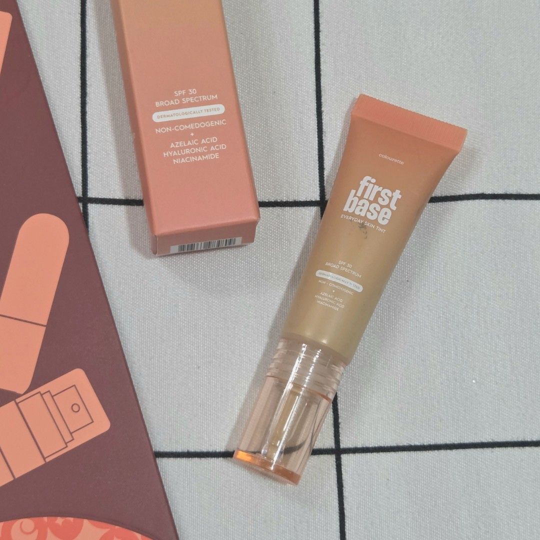 Colourette First Base Skin Tint Mini - Coron (Category: Makeup) located in Pasig City. Submitted by beaufindsph (Listing ID 1424903761, Image 2). Description: For free if bought anything from shop : ) Colourette First Base Mini - Coron •w/ box and pillow box • well used: around 40-50% full • cleaned and sanitized already perfect for those looking for shade tester! rfs: got tanned, shade is too light for me now.