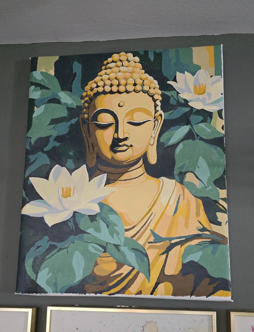 Complete (Category: Art & Prints) located in Singapore. Submitted by Mamas_Goods (Listing ID 1425005744, Image 3). Description: COMPLETED PAINTING BY NUMBER WiNE- $88 PiE - $88 BUDDHA - $88 COFFEE - $98 .
