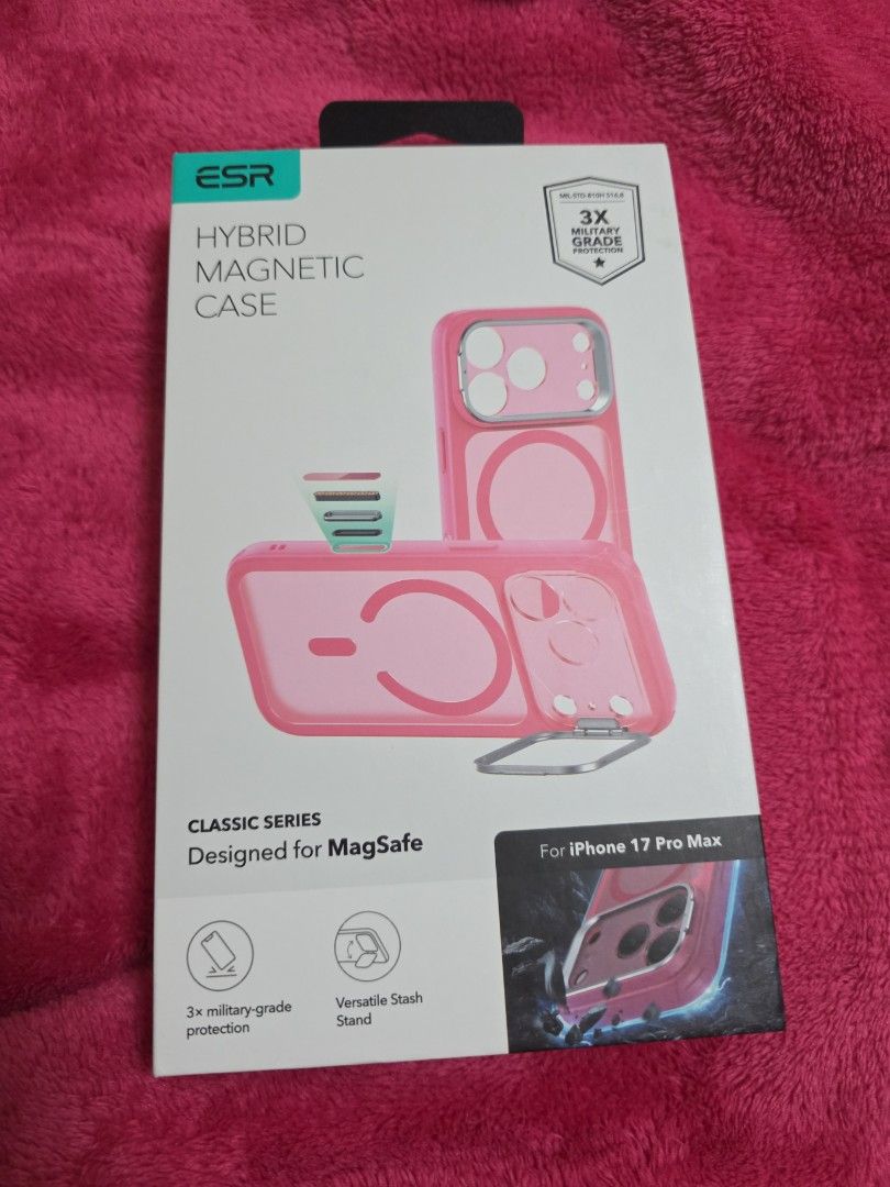 ESR Hybrid Magnetic Case (Category: Cases & Sleeves) located in Mandaluyong City. Submitted by notsotechy2024 (Listing ID 1425056293, Image 3). Description: ESR Magnetic Case Iphone 17 Pro Max lightly used no dents or any scratches used a few times. .