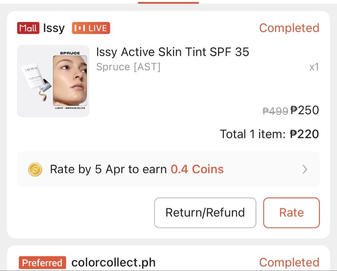 ISSY ACTIVE SKIN TINT (SPRUCE) (Category: Makeup) located in Pasay City. Submitted by mecahomes (Listing ID 1424957113, Image 2). Description: WTS LFB Brand new Issy Skin Tint unopened brand new RFS: i ordered 2 lol ( 1 on tt and orange app) so i have an extra P.S. photo uploaded is the one i’ve already used but i’ll sell the unopened one .
