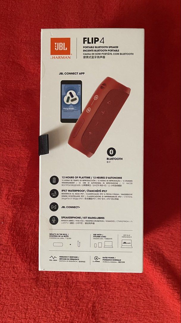 JBL Flip 4 Portable Bluetooth Speaker (Category: Soundbars, Speakers & Amplifiers) located in Muntinlupa City. Submitted by gepdeg (Listing ID 1424921882, Image 2). Description: Brand new and sealed .
