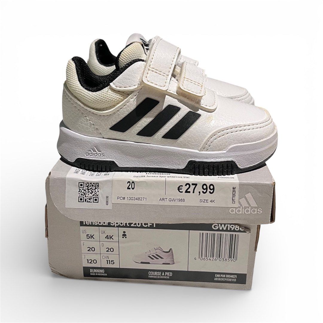 Kids Adidas Shoes (Category: Babies & Kids Fashion) located in Taguig. Submitted by quin21 (Listing ID 1425001453, Image 1). Description: Kids Adidas Tensaur Sport 2.0 CF I SIZE: US 5K / UK 4 / CHN 115 / 11.5 CM For 6-12 months baby boy/girl Used twice with box but with slight discoloration (see last photo) 📍 BGC, Taguig.