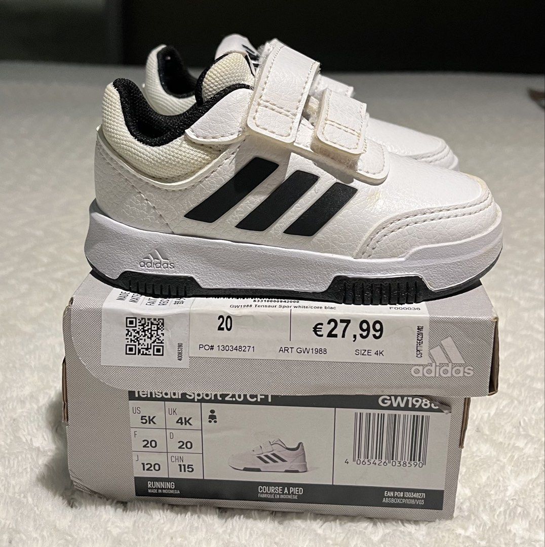 Kids Adidas Shoes (Category: Babies & Kids Fashion) located in Taguig. Submitted by quin21 (Listing ID 1425001453, Image 2). Description: Kids Adidas Tensaur Sport 2.0 CF I SIZE: US 5K / UK 4 / CHN 115 / 11.5 CM For 6-12 months baby boy/girl Used twice with box but with slight discoloration (see last photo) 📍 BGC, Taguig.