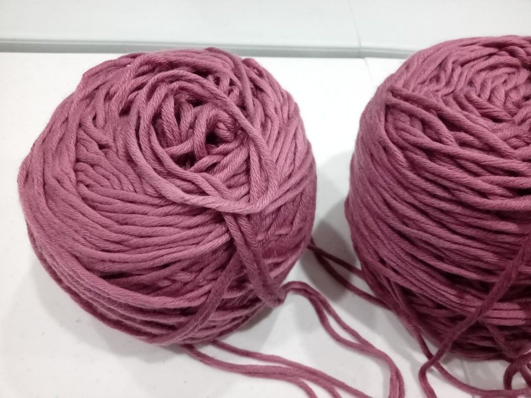 Knitting Yarn (Take All) (Category: Handmade Craft) located in Quezon City. Submitted by cloudcloset.ph (Listing ID 1425036994, Image 2). Description: 2 mauve and 1 navy blue knitting yarn rfs - hindi na magagamit + declutter.