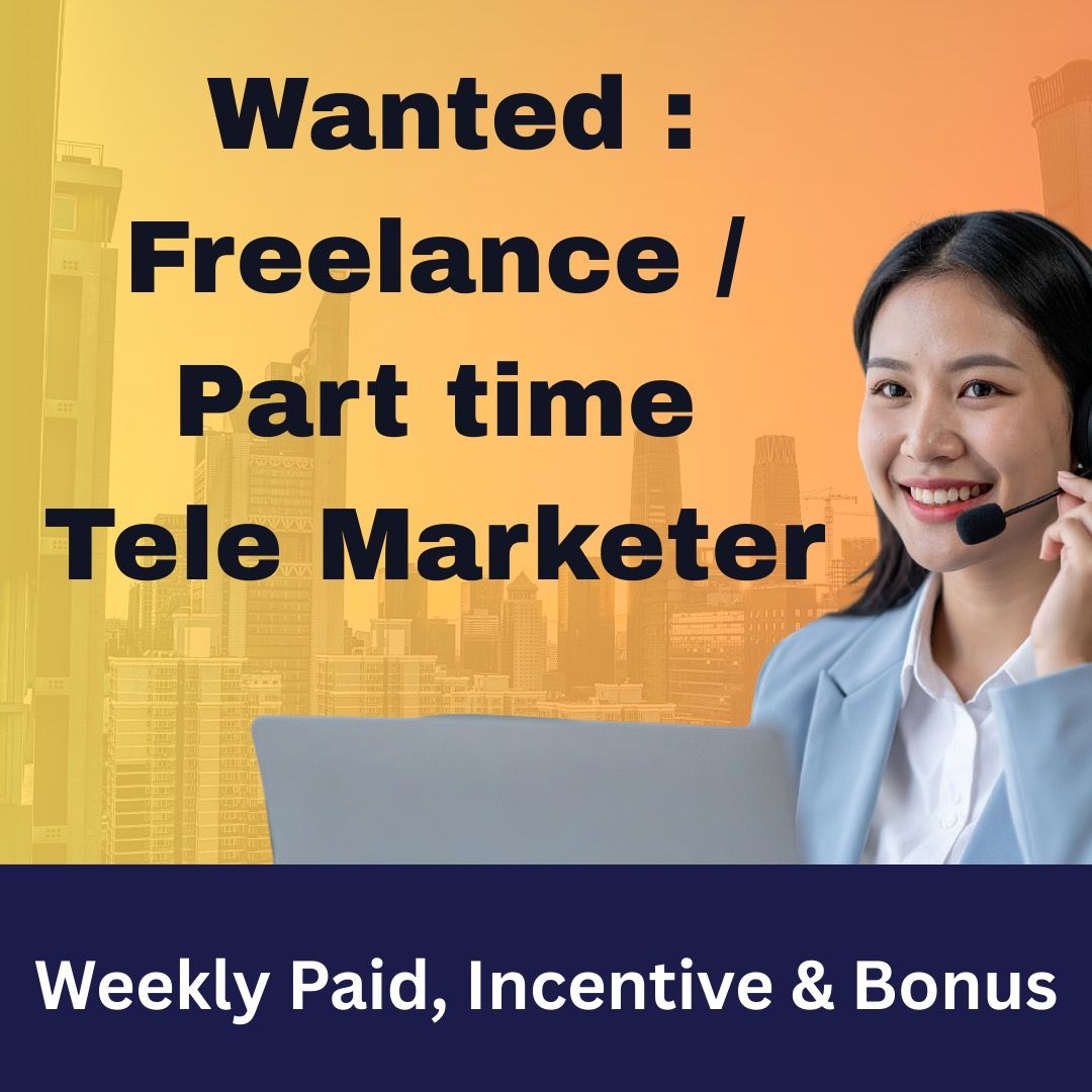 Telemarketer (Category: Customer Service) located in Singapore. Submitted by wish8855 (Listing ID 1424918059, Image 1). Description: Wanted : TELEMARKETER (Real Estate) : Last 2 vacancies !!! I am looking for someone who is willing to do the cold call and arrange for a meeting appointment for my business. Any interested party, kindly PM me. 😊 Tasks: - Make outbound phone call to potential leads from our leads data base - Ability to use excel to 