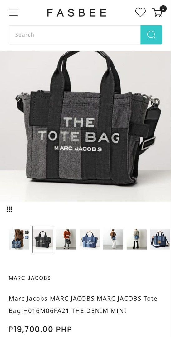 Marc Jacobs Patchwork Denim "The Tote Bag" (authentic) (Category: Luxury Bags & Wallets) located in Cebu City. Submitted by westleygics18 (Listing ID 1425049061, Image 2). Description: Marc Jacobs Patchwork Denim "The Tote Bag" (authentic) - Excellent Condition - Dual top handles reinforced with black leather grips for comfort and durability. - Strap: Includes a detachable and adjustable slim black leather crossbody strap with silver-tone hardwar