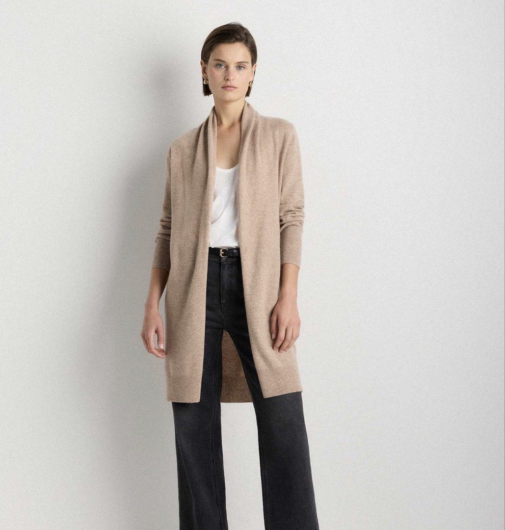 MNG Mango Beige Soft Knit Cardigan (Category: Coats, Jackets and Outerwear) located in Quezon City. Submitted by prelovedluxe_ (Listing ID 1424931110, Image 2). Description: Thick, cozy, very stretchy and comfortable. Fits US size 2-8. SF care of buyer. Length 75 cm..