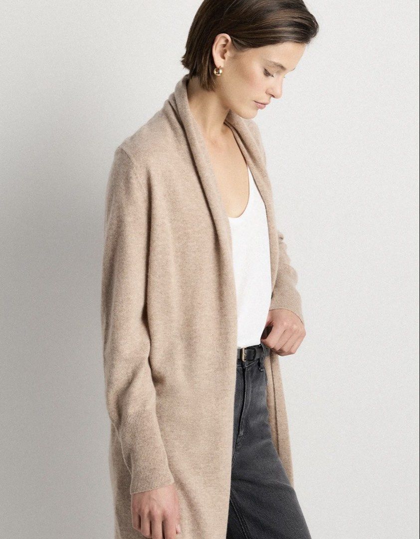 MNG Mango Beige Soft Knit Cardigan (Category: Coats, Jackets and Outerwear) located in Quezon City. Submitted by prelovedluxe_ (Listing ID 1424931110, Image 3). Description: Thick, cozy, very stretchy and comfortable. Fits US size 2-8. SF care of buyer. Length 75 cm..