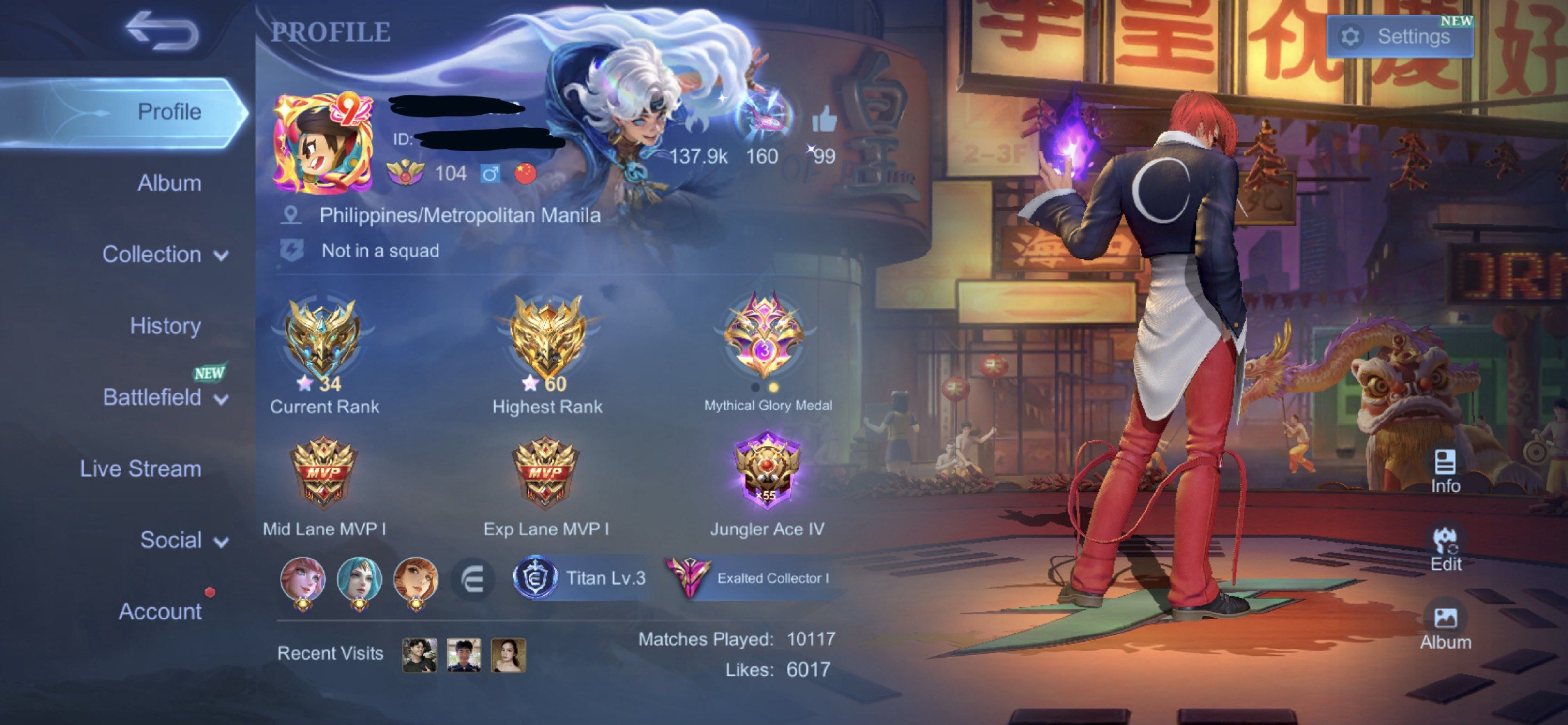 Mobile Legends Account - Exalted Collector I (Category: Others) located in Las Pinas. Submitted by joooo_tiger (Listing ID 1424901272, Image 1). Description: Need funds for school.