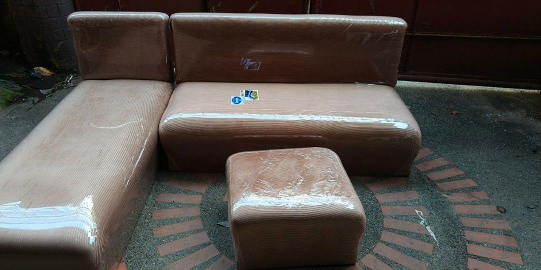 New L-Type Sofa Set with Ottoman (Category: Sofas) located in Quezon City. Submitted by bagsforless16 (Listing ID 1424896647, Image 3). Description: Brand New L Type Sofa Set Made with Uratex Foam Ideal for Living Rooms and Lounges Offers Comfortable Seating Still in Original Plastic Wrap Original Price: 16,500 Selling Price: 5,800.