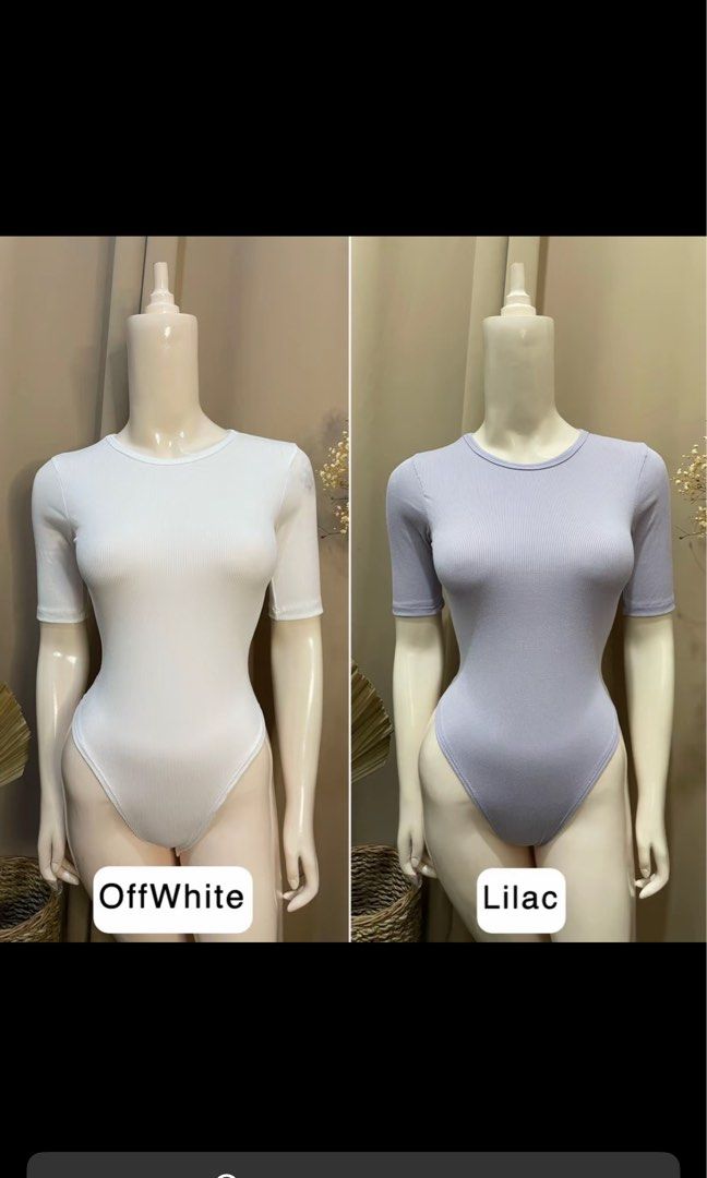 Off White Bodysuit (Category: Others Tops) located in Subic. Submitted by pepaydeclutters (Listing ID 1424981717, Image 1). Description: Never worn! Fits M-L 3/4 sleeves Thick knitted cotton fabric *Mannequin pic grabbed from seller's page.