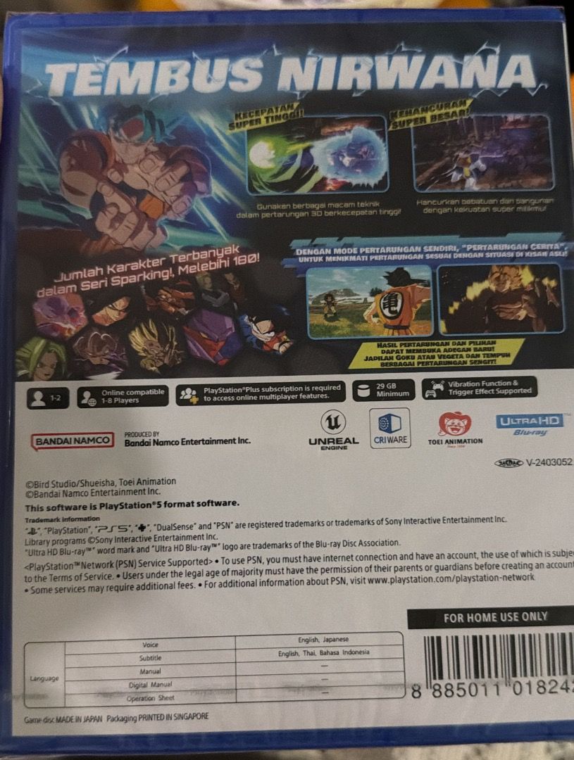 PS5 Dragon Ball Sparking! Zero (R3 Bahasa Packing But Game in English ...