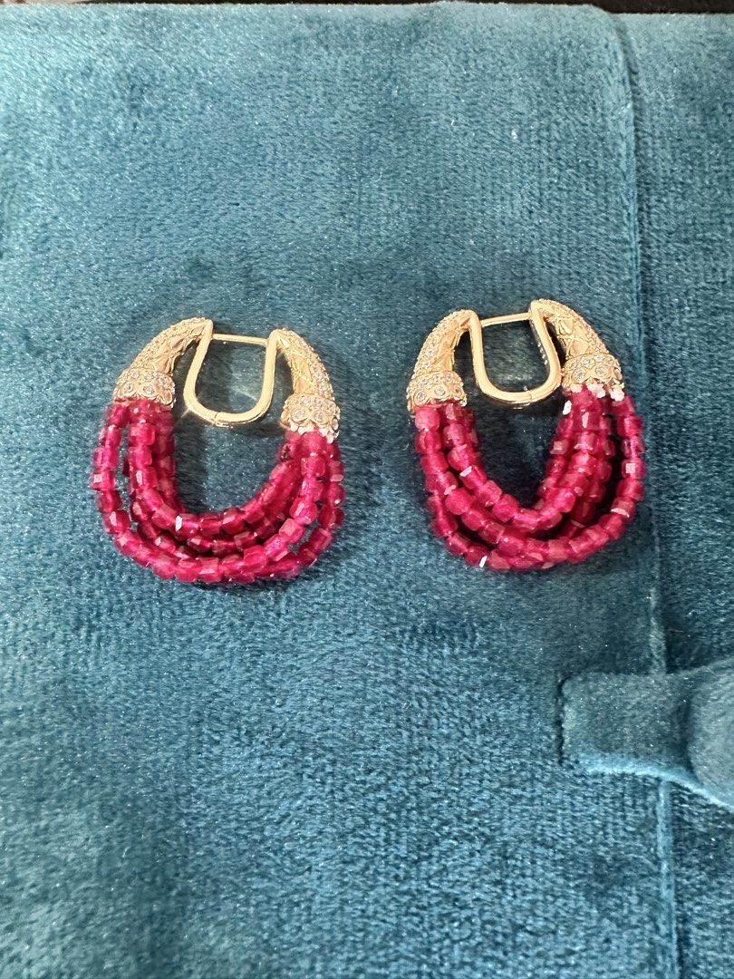 Ruby Earrings (Category: Earrings) located in Singapore. Submitted by fedorafan (Listing ID 1424949746, Image 2). Description: - Natural Ruby Earrings - Excellent condition - Perfect for any occasion -S925 silver accessories.