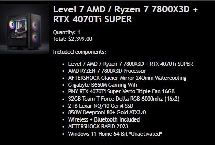 Ryzen 7 7800X3D + RTX 4070Ti SUPER