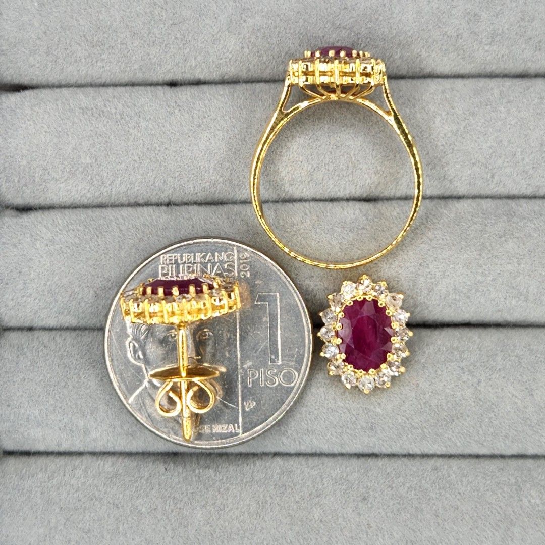 S285• Ruby with Diamond Set 7.8 grams (Category: Earrings) located in Las Pinas. Submitted by yandijueri (Listing ID 1424884289, Image 2). Description: Subasta/Preloved. Pawnable S285• Ruby with Diamond Set 14k YG, 7.8 grams approx 48 natural diamonds, 1.50 tcw Ring Size 6.5 PHP 58,500 Want proof of transactions? Visit our FB Page and IG account: @yandijueri.