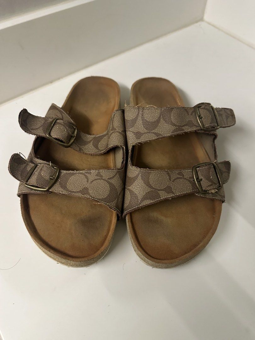 Sandals made from old coach bags (Category: Slippers & Slides) located in Makati City. Submitted by rms24601 (Listing ID 1424961944, Image 3). Description: Sandals ala-birkenstock made frommold coach bag. Philippine made :-) Light used .. Size 9US men.