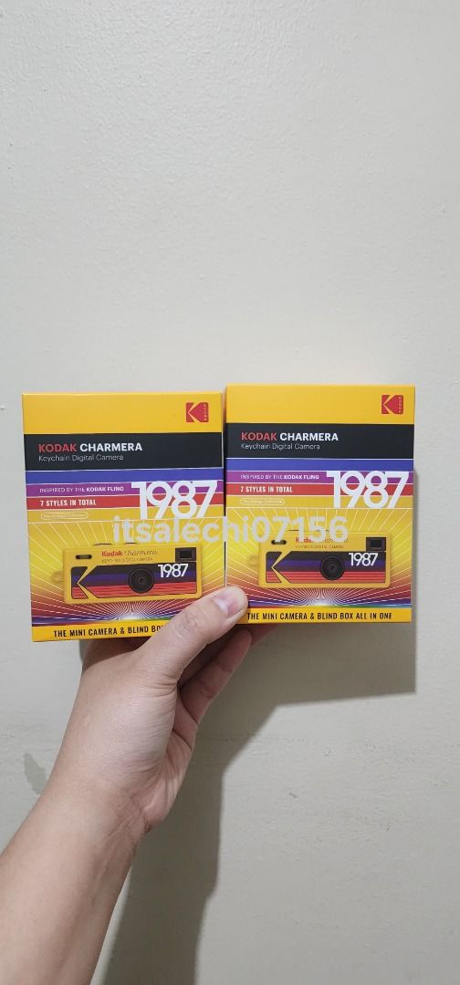 [SEALED] Kodak Charmera (Category: Cameras) located in Quezon City. Submitted by newturtle0101 (Listing ID 1424985308, Image 1). Description: - Brand new Kodak Charmera camera. - 2pcs available. - PHP2,100.00 each. - Loc: Project 6, QC. - Via lalamove/grab only. - SF c/o buyer. - Comes in original box. - Features a retro design. - Mini camera size. - Ideal for collectors and film photography enthusiasts..