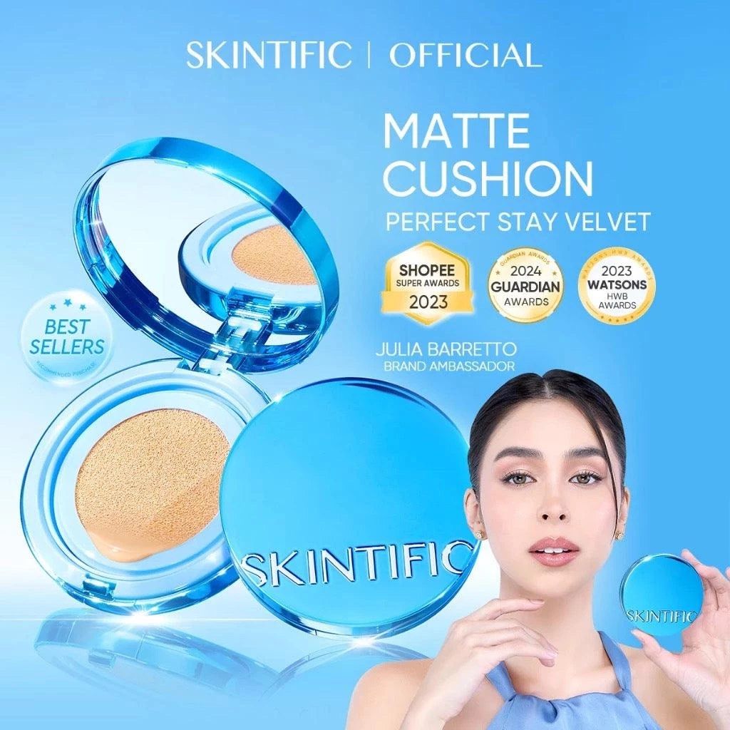SKINTIFIC Matte Cushion Foundation (Category: Makeup) located in Cabuyao City. Submitted by tomeoe (Listing ID 1424957658, Image 1). Description: Shade: Honey.