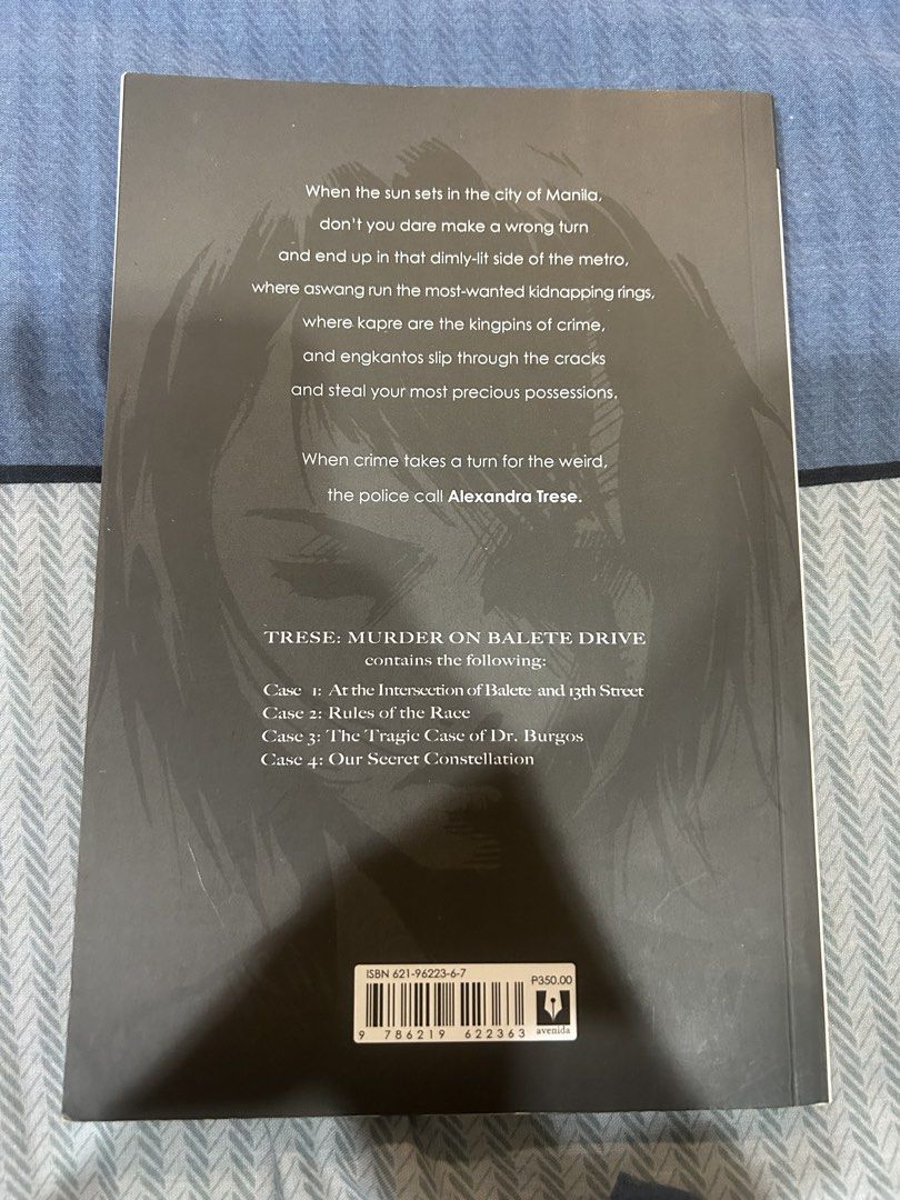 Trese Volume 1: Murder on Balete Drive (Category: Comics & Manga) located in Manila. Submitted by alainachu (Listing ID 1425033153, Image 2). Description: Trese Volume 1: Murder on Balete Drive. This book is based on the Netflix original anime series. It contains the following cases: At the Intersection of Balete and 13th Street, Rules of the Race, The Tragic Case of Dr. Burgos, and Our Secret Constellation. Written by Budjette Tan and Kajo Baldi