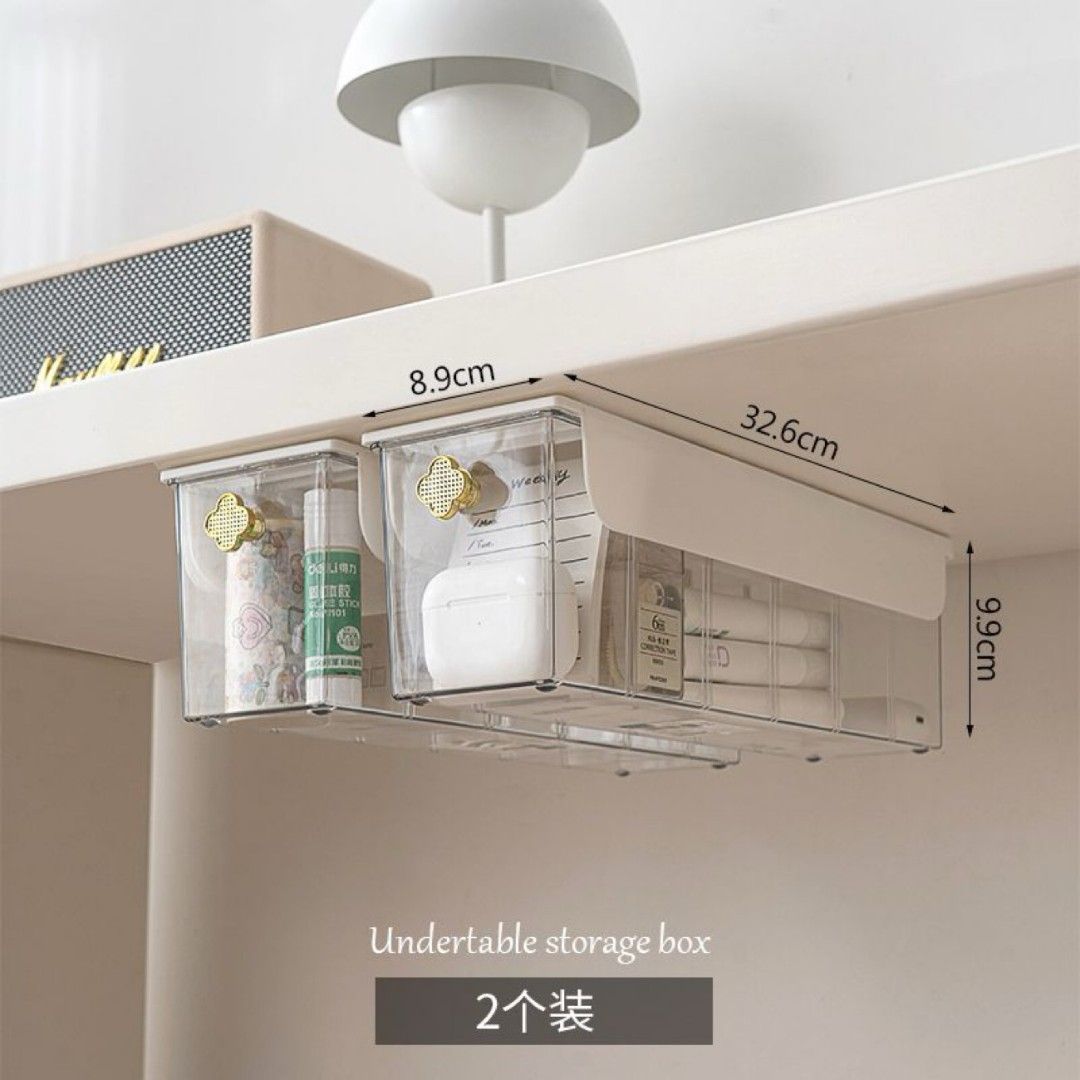 Under Desk Storage Box (Clear Acrylic)