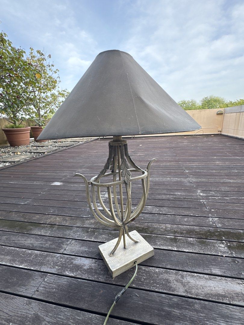 Vintage Metal Table Lamp with Shade