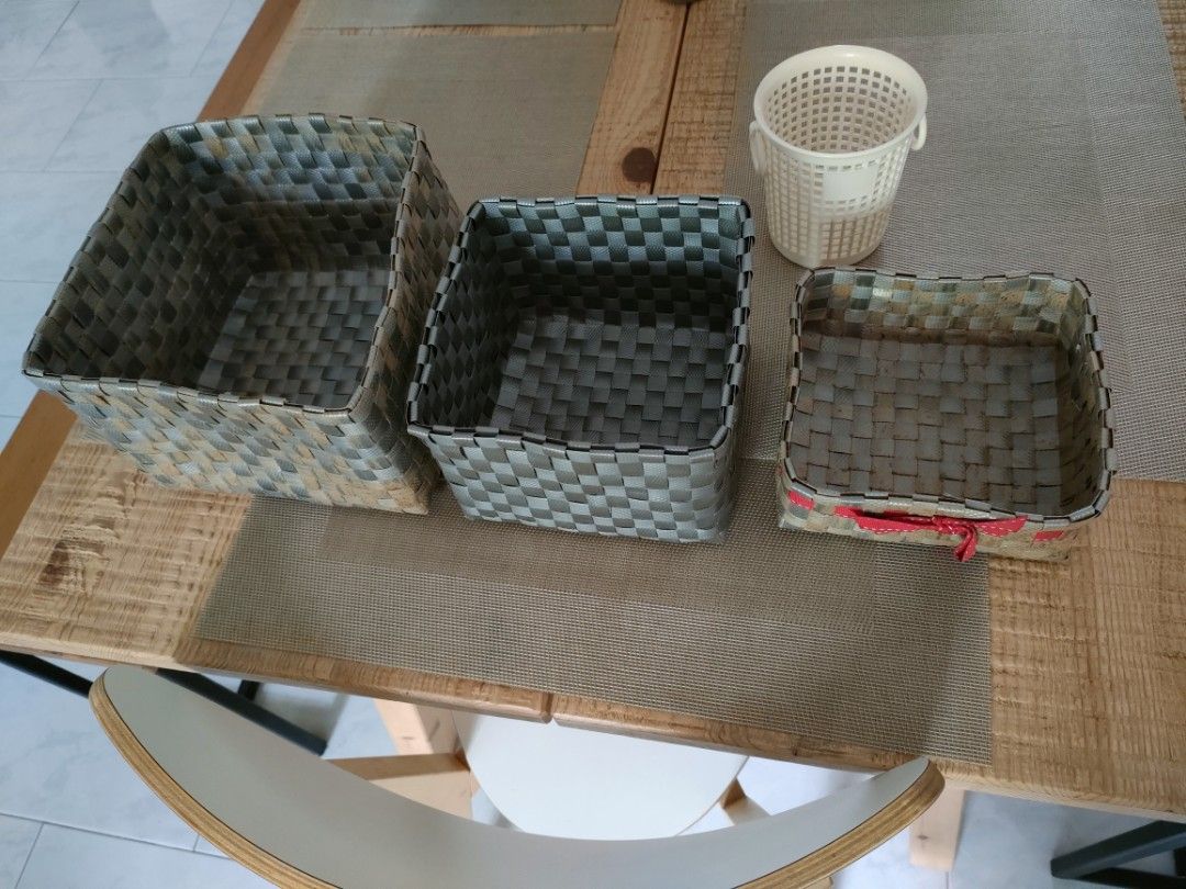 Woven Storage Basket Set - Grey Tones446855023019970561