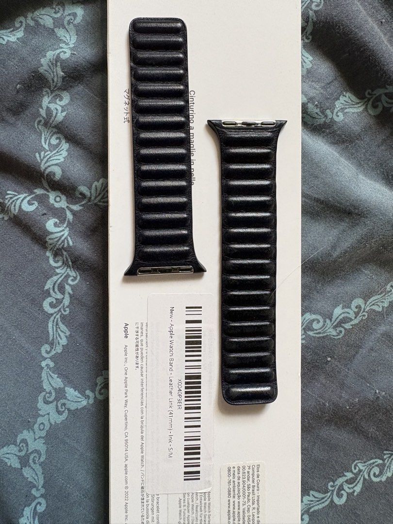 Apple Watch Band - Leather Magnetic (Category: Wearables & Smart Watches) located in Cavite. Submitted by shophoenix (Listing ID 1425060867, Image 1). Description: Genuine Apple Watch band. This is a leather magnetic band. The band is Ink colorway. The size is 41mm/40mm/38mm. .