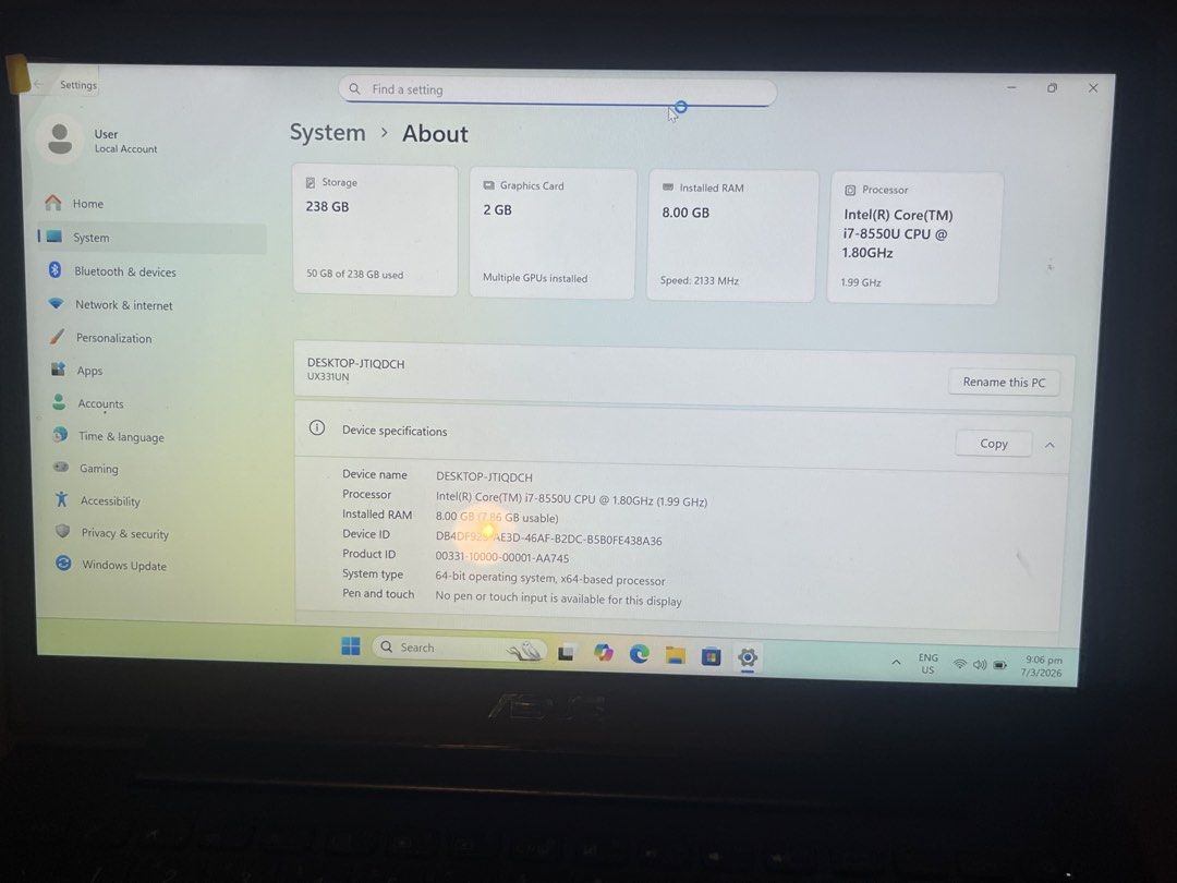 ASUS Laptop - UX331U420569609929369602