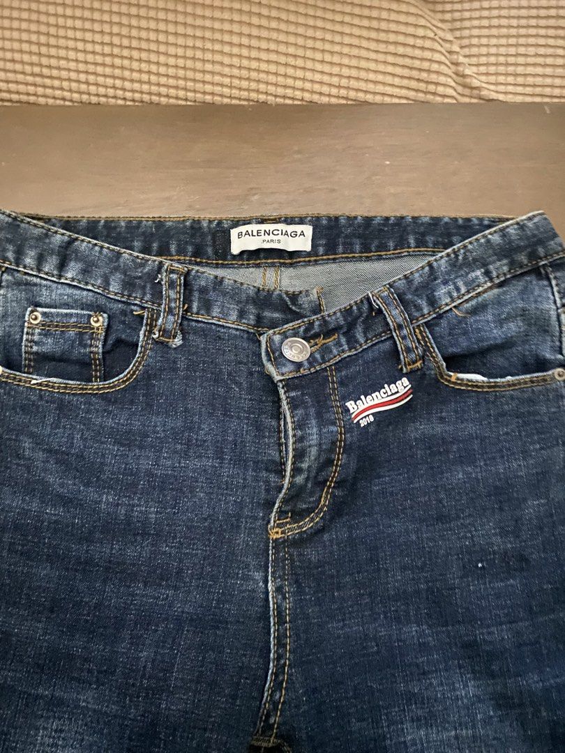 Balenciaga Dark Wash Jeans (Category: Jeans) located in Quezon City. Submitted by second.ave (Listing ID 1425187624, Image 2). Description: Balenciaga Jeans Fits 24-26 waistline Authentic Distressed style.
