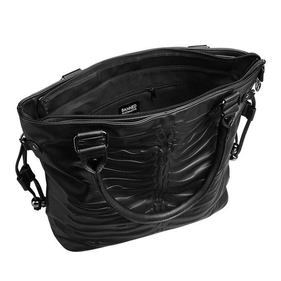 Banned Alternative Goth // Alt Tote Bag (Category: Tote Bags) located in Baguio. Submitted by pasabuy_999 (Listing ID 1425146109, Image 2). Description: 100% PU Super pretty in actual. Can fit laptop, XL size to. No flaws Length: 44 CM | Width: 12 CM | Height: 32.5 CM.