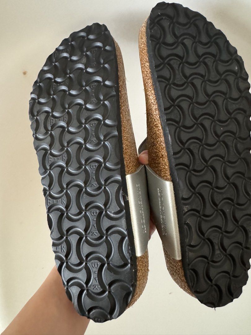 Birkenstock Gizeh Silver Sandals Size 38 (Category: Flats & Sandals) located in Davao. Submitted by j.dizzle (Listing ID 1425071679, Image 3). Description: - Birkenstock Gizeh sandals - Size 38 - Silver strap with buckle closure - Cork footbed - Black sole - Includes original tag - Unworn condition.